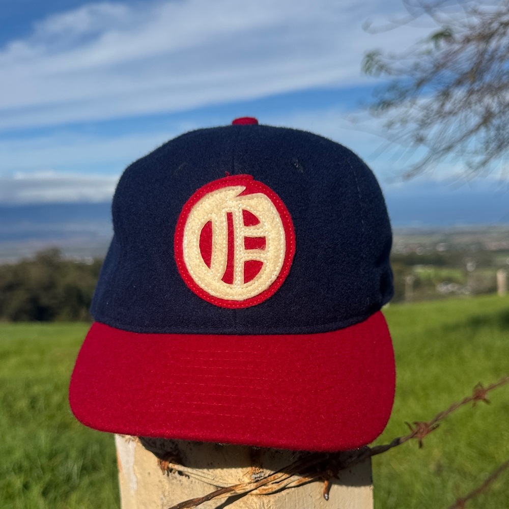 Vtg Ebbets Field Flannels Wool Baseball Hat Cap size 7 Oakland Oaks Fitted RARE